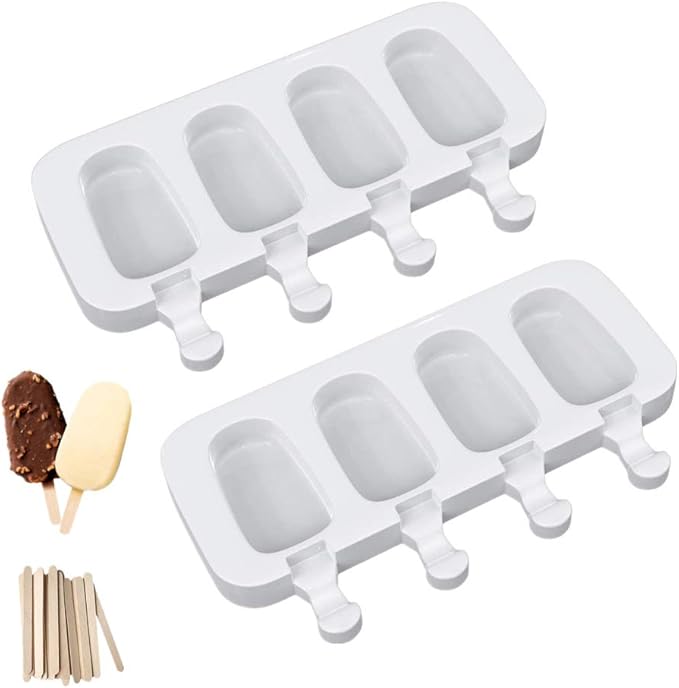 Ouddy Life Popsicle Molds Set of 2, Ice Pop Molds Silicone Cake Pop Mold