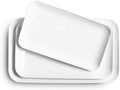 DELLING Large Serving Platter Set 16/14/12inch Large Serving Tray - Rectangular White Serving Trays for Party, Sushi, Oven Safe Dinnerware Set of 3, White