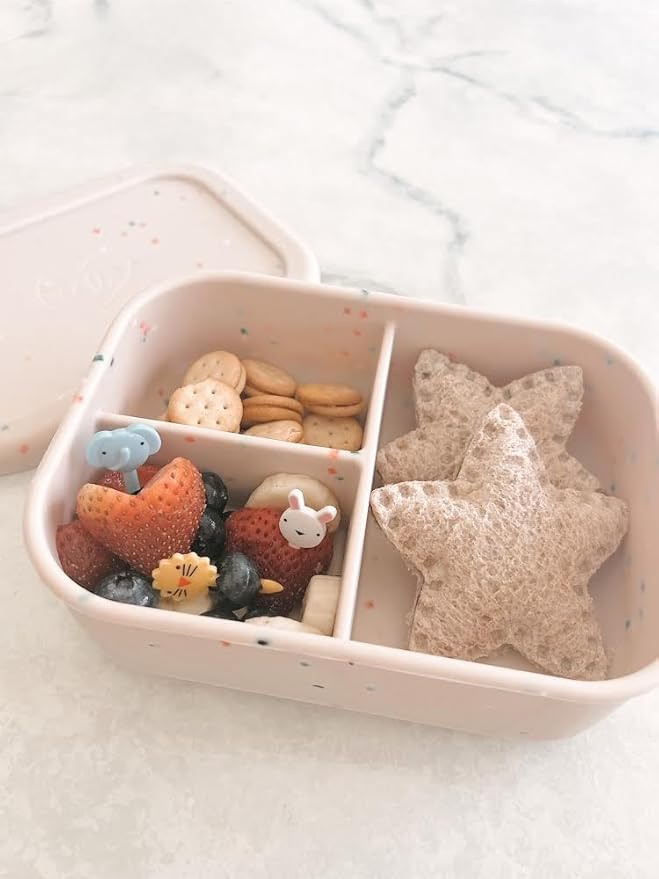 Ullabelle Kids Bento Box – 3 Compartments, Leakproof Lunch Box, BPA-Free Snack Container, Divided Lunch Box for Toddlers & Kids, Dishwasher Safe, Easy to Clean (Beige)