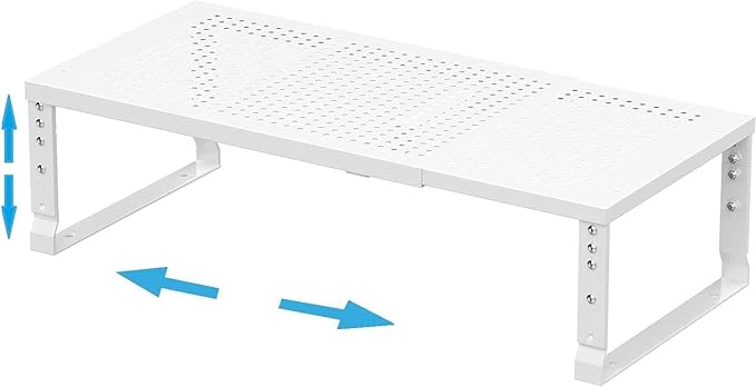 Wobmmi Expandable,Adjustable & Stackable Spice Rack, Cabinet Kitchen Countertop Shelf Organizer,Metal Pantry Storage Shelves - Space-Saving Storage Solution(1Pack/White/Large)