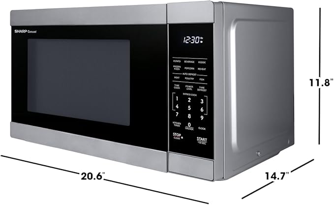 Sharp SMC1162KS 1.1 cu. ft. 1000W Stainless Steel Countertop Microwave Oven