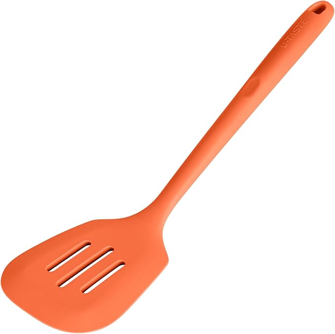 U-Taste Silicone Turner Slotted Spatula, 13.6" Long/3.7" Wide, Orange