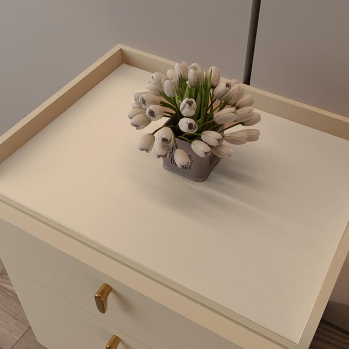 Zinkooat Nightstand Cover - 12x12 Inch Waterproof Easy to Clean Can Conceal Flaws Protector The Table Top from Scratches Used for Dining (Off White+Light Gray 12x12)