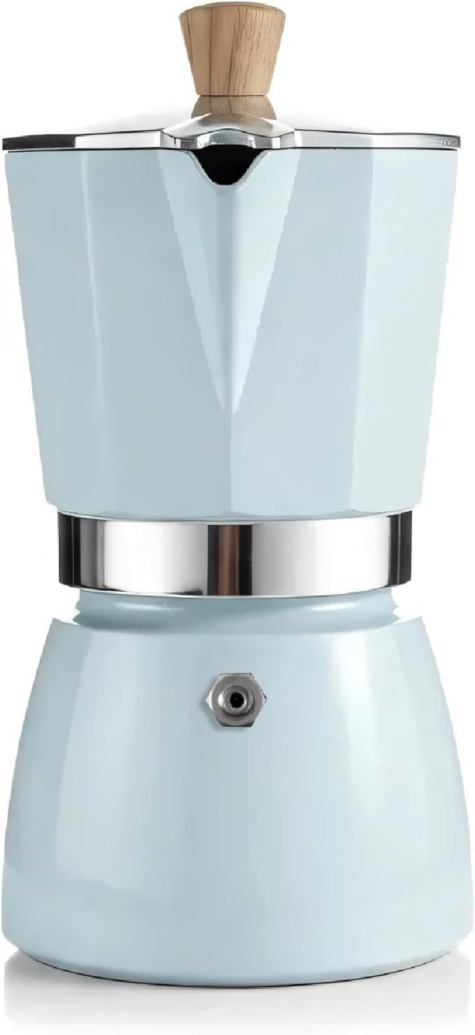 AGOGO Moka Pot Stovetop Espresso Set & Cuban Coffee Maker 6-Cup/300ml Blue