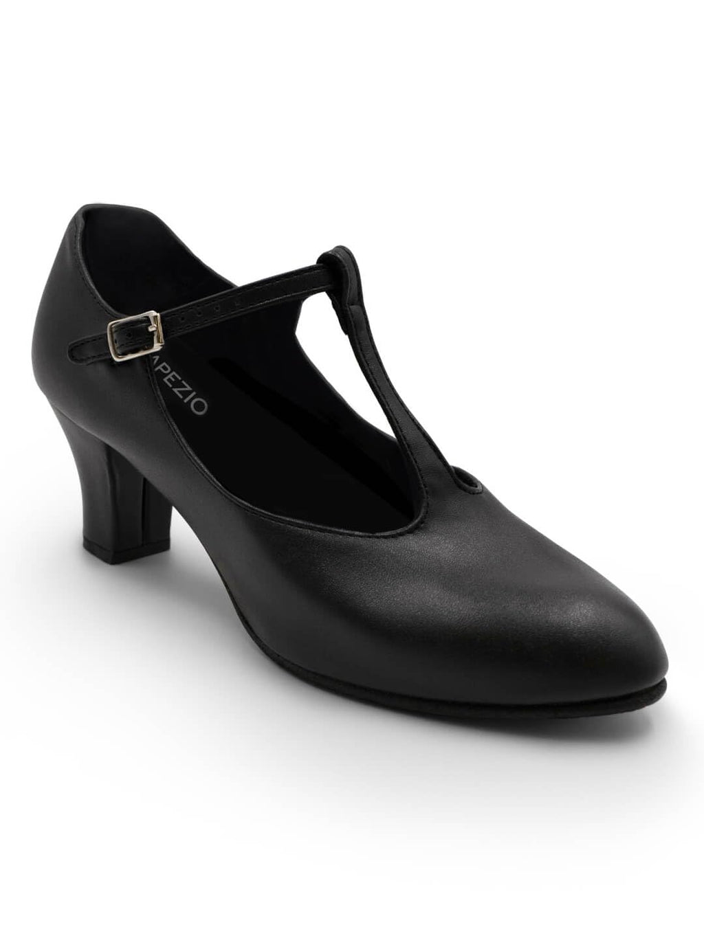 Capezio Jr. Footlight T-Strap Character Shoe, Black, 6 W