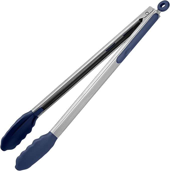 U-Taste Kitchen Tong for Cooking, 600ºF Heat-Resistant, 16in/Midnight Blue