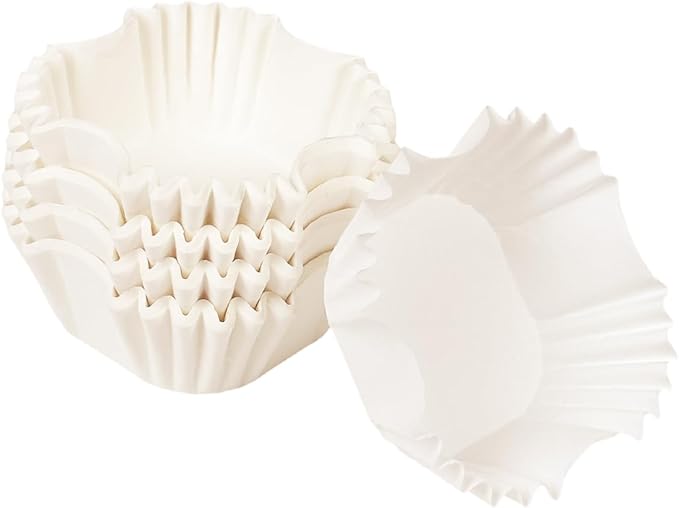 qiqee Square Cupcake Liners, 500 Count, White,Standard Size