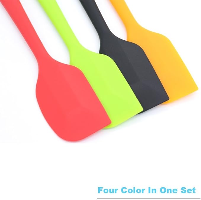 4-Piece Silicone Spatula Set with Stainless Steel Core, Small, Multicolor