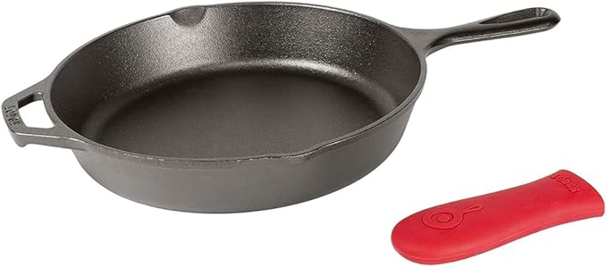 Lodge Seasoned Cast Iron Skillet 13.25 Inches - PFAS-Free, Non-Toxic Cookware - Use with an Oven, Stove, Grill, or Campfire - Naturally Non-Stick & Oven Safe
