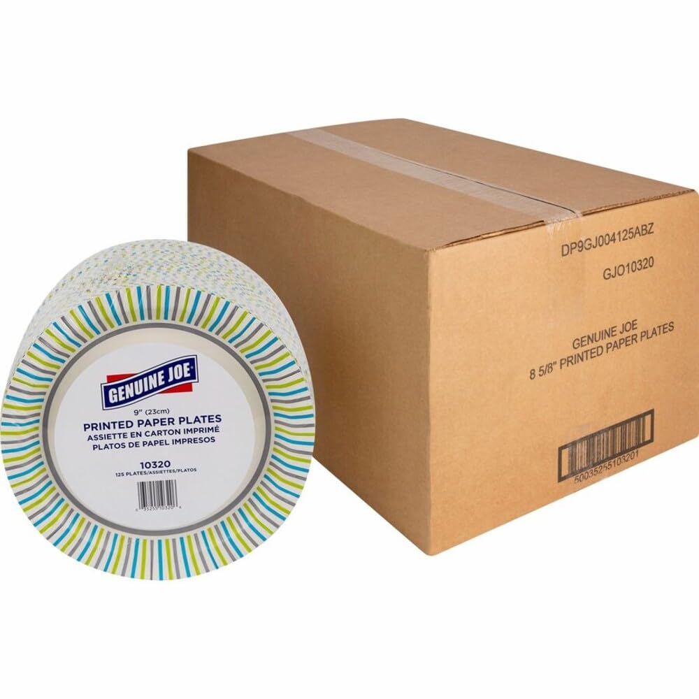 Genuine Joe Printed Paper Plates, 7" (Pack of 500)
