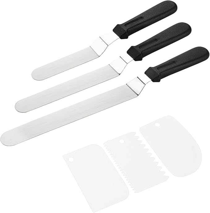 Offset Icing Spatula Set for Cake Decorating, Stainless Steel