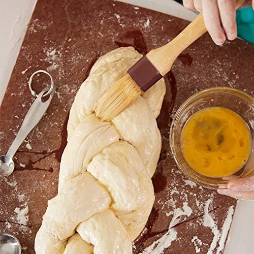 Boao 4 Pcs Pastry Brush, Natural Bristle Basting Brush for Cooking and Baking, BBQ Brushes for Butter, Baster, Oil, Egg, Sauce, Turkey, Grilling, Marinade and Kitchen Food(1 Inch, 1 1/2 Inch)
