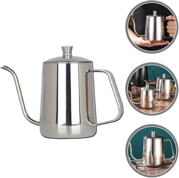 Gooseneck Kettle 600ML Metal Coffee Kettle, Coffee Thin Spout, Gooseneck Pitcher, Narrow Spout Pot, Dripper Stainless Steel Water Bottle