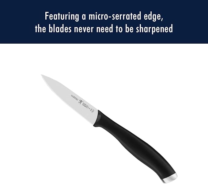 HENCKELS Silvercap 14 Piece Knife Block Set, German-Engineered, Black