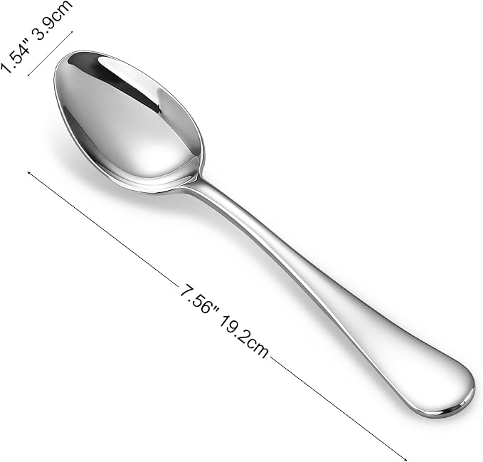 KEAWELL Premium Verona 8-Piece 7.6-Inch Dinner Spoon Set (8, Dinner Spoons)