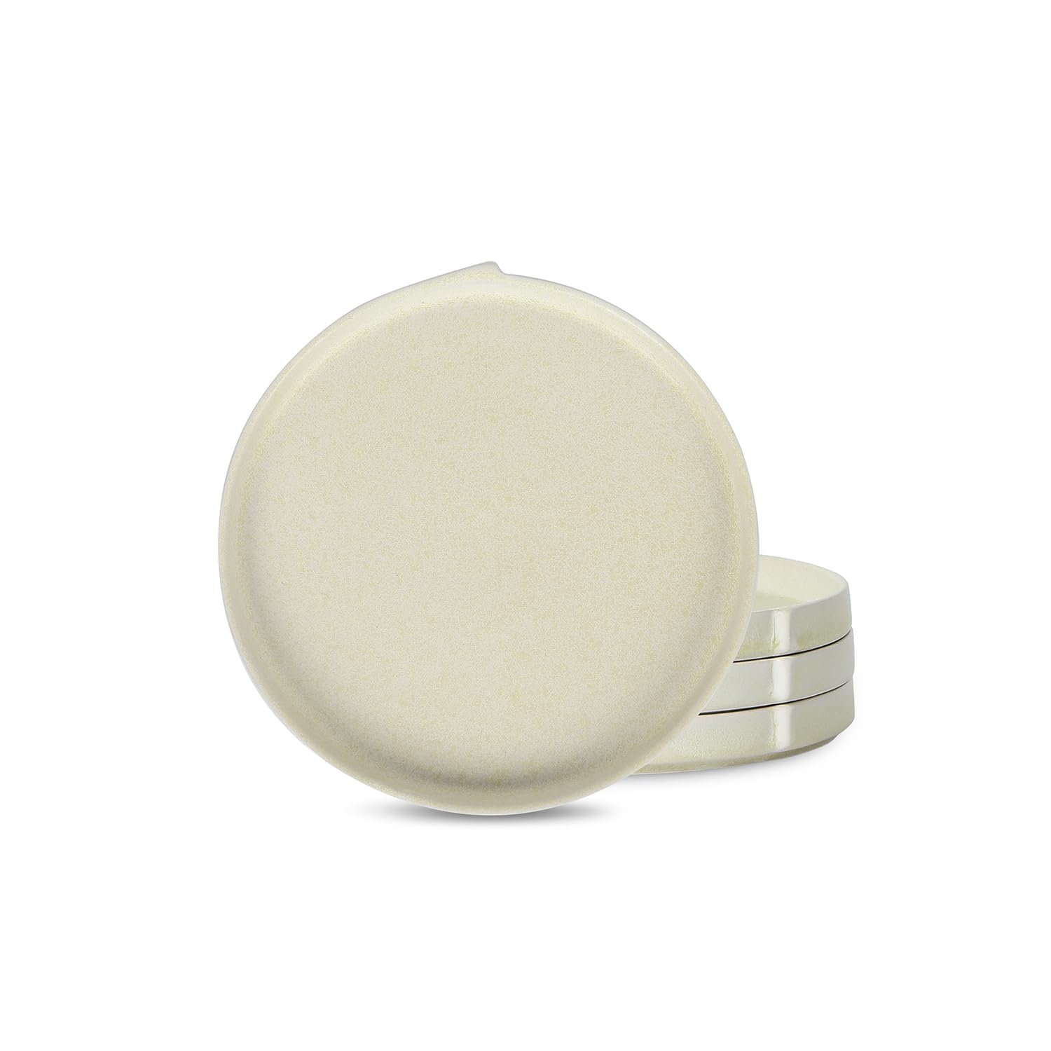 Stone Lain Bao 4-Piece Salad Plate Set Stoneware, Beige