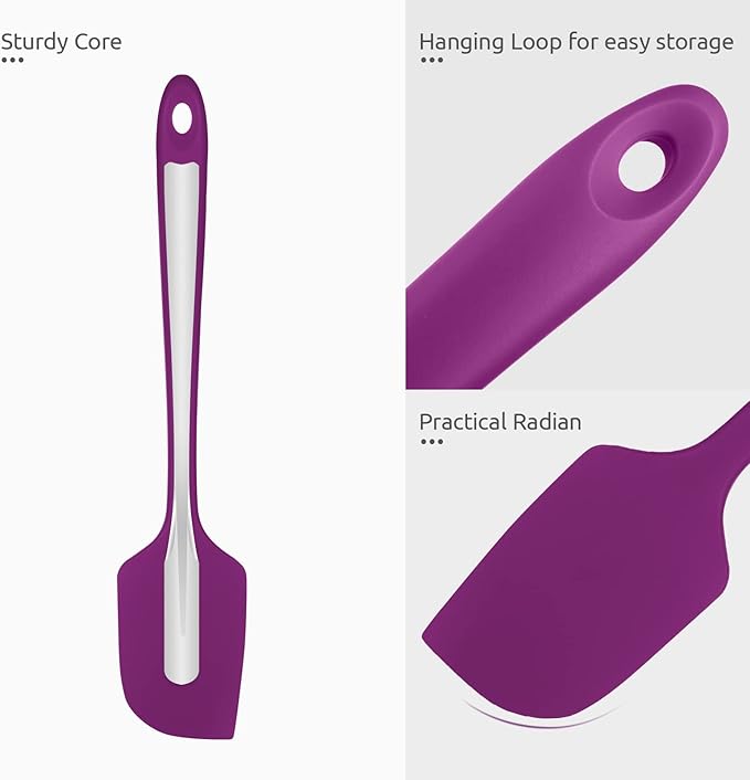 U-Taste Silicone Large Spatula, 600ºF High Temp Bowl Scraper, 11.38"/Purple