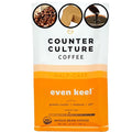 Counter Culture Whole Bean Organic Coffee Half-Caff (Even Keel - Light Roast) Graham Cracker & Molasses - Sustainably Sourced - B Corp - Organic Coffee Beans - Kosher, Gluten Free, Nut Free - 12oz Bag