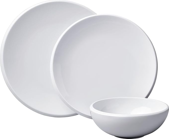 Villeroy & Boch NewMoon 12 Piece Dinnerware Set, White, Service for 4