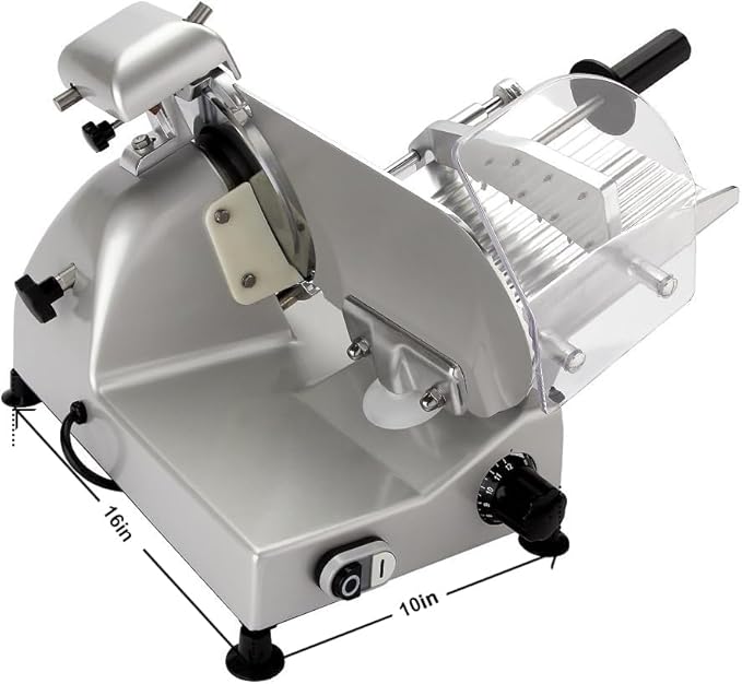 BESWOOD 10" Electric Deli Meat Slicer, Cheese Food Slicer with Premium Chromium-plated Steel Blade, for Commercial and for Home Use 240W, BESWOOD250