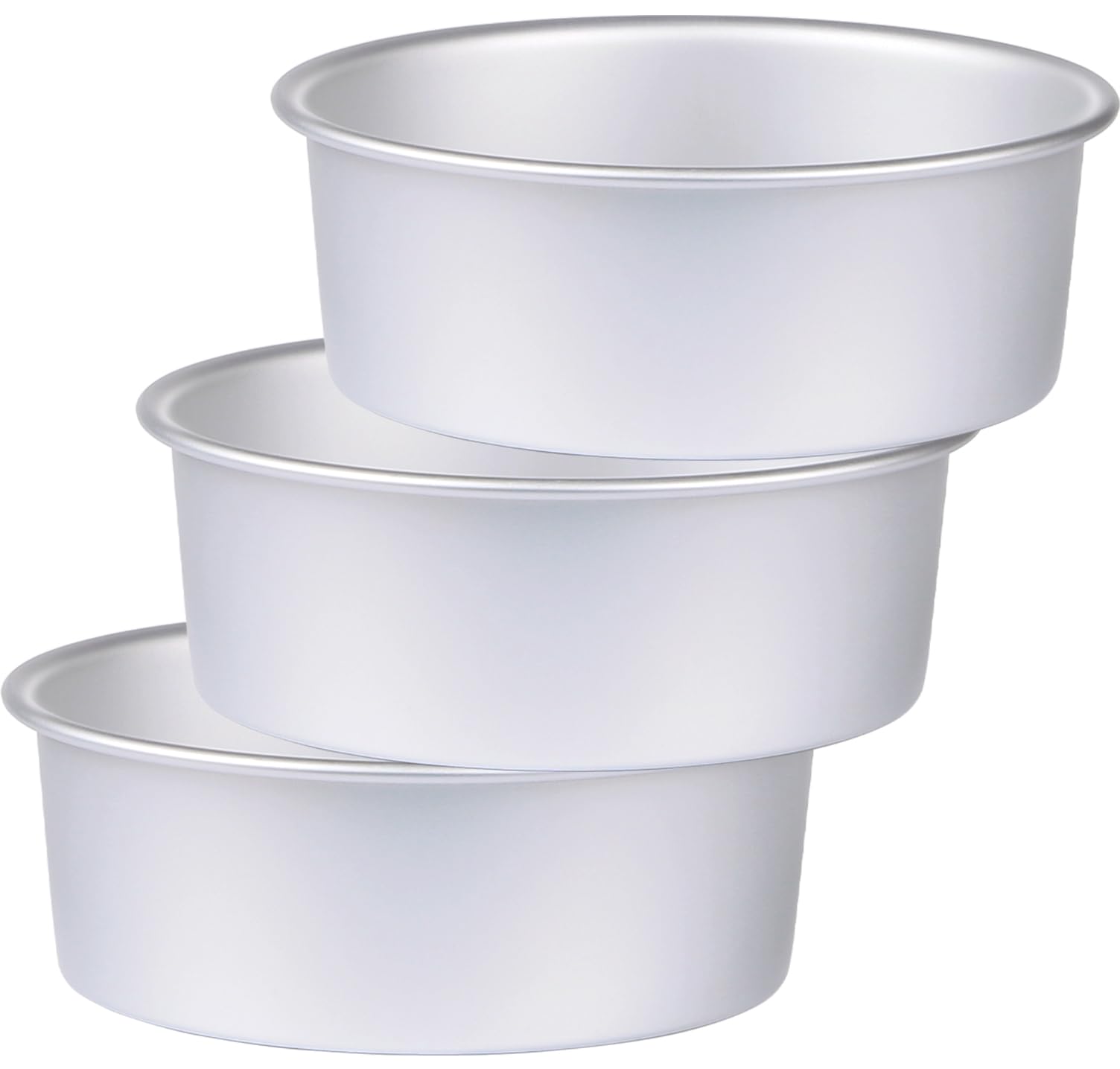 HomeMall 9 x 3 inch Round Cake Pan Set of 3, Aluminum Baking Pans for Layer Cakes, Heavy Duty Non-Stick, Evenly Baking Molds for Home Kitchen, Tapered Sides