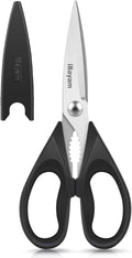 iBayam All Purpose Kitchen Shears with Protective Sheath, Black, 8.7 inch