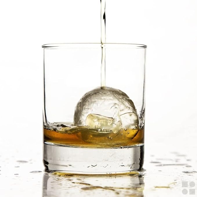 Silicone Ice Cube Trays with Lids, Large 2 Inch Cubes & Spheres Set
