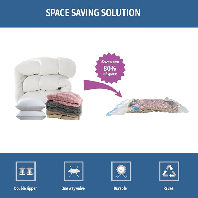 Vacuum Storage Bags 20 Pack Electric Pump, 80% Space Saver Vacuum Seal bags