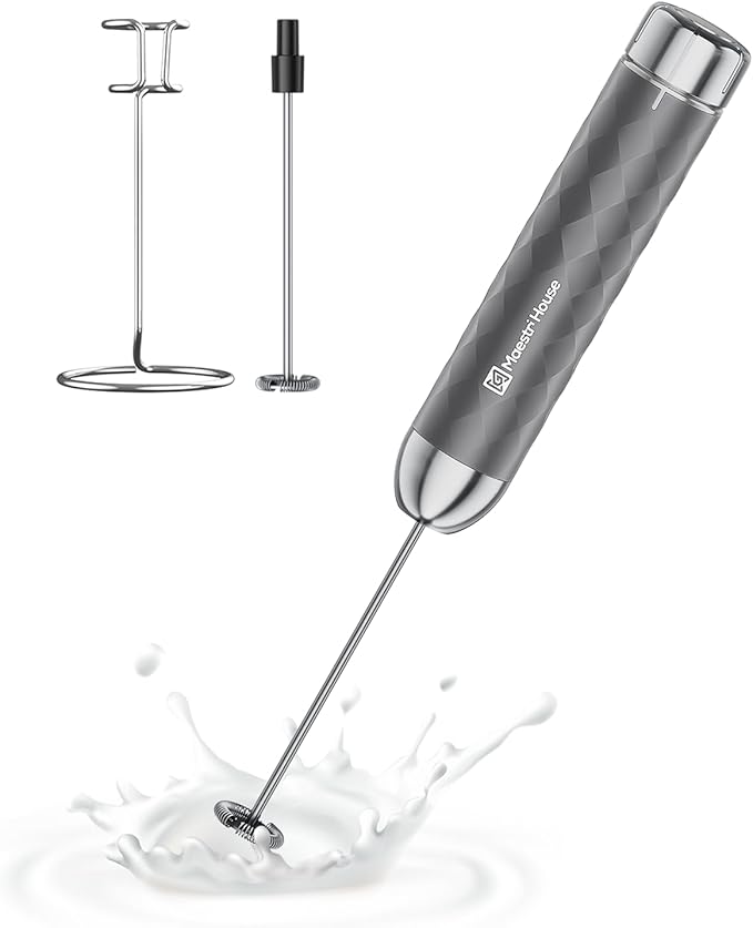 Maestri House LunaFro 2.0 Rechargeable Milk Frother, Stepless Speed Control