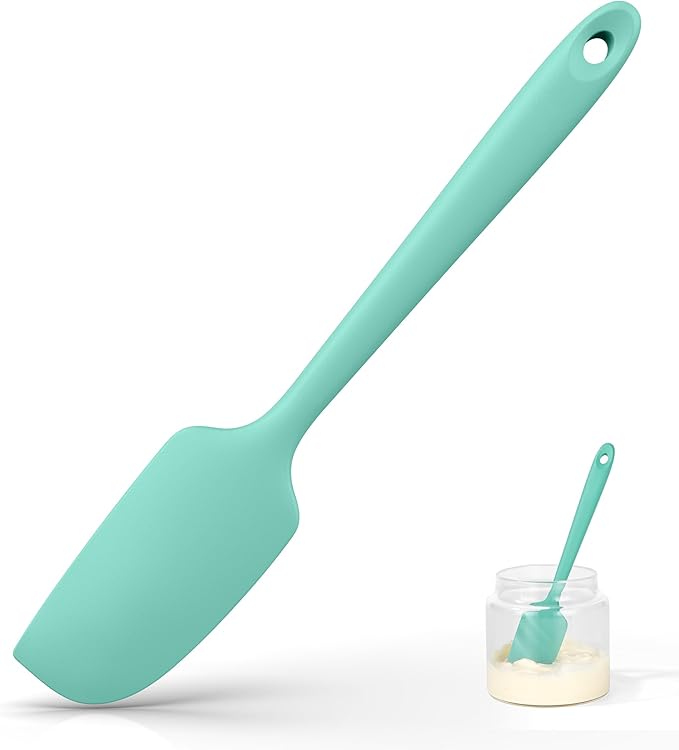 U-Taste Small Mini Silicone Spatula, 9in Rubber Jar Bowl Scraper, Aqua Sky