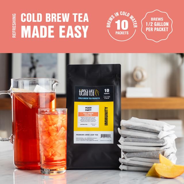 Tiesta Tea - Peach Party Cold Brew, Peach Hibiscus Herbal Tea
