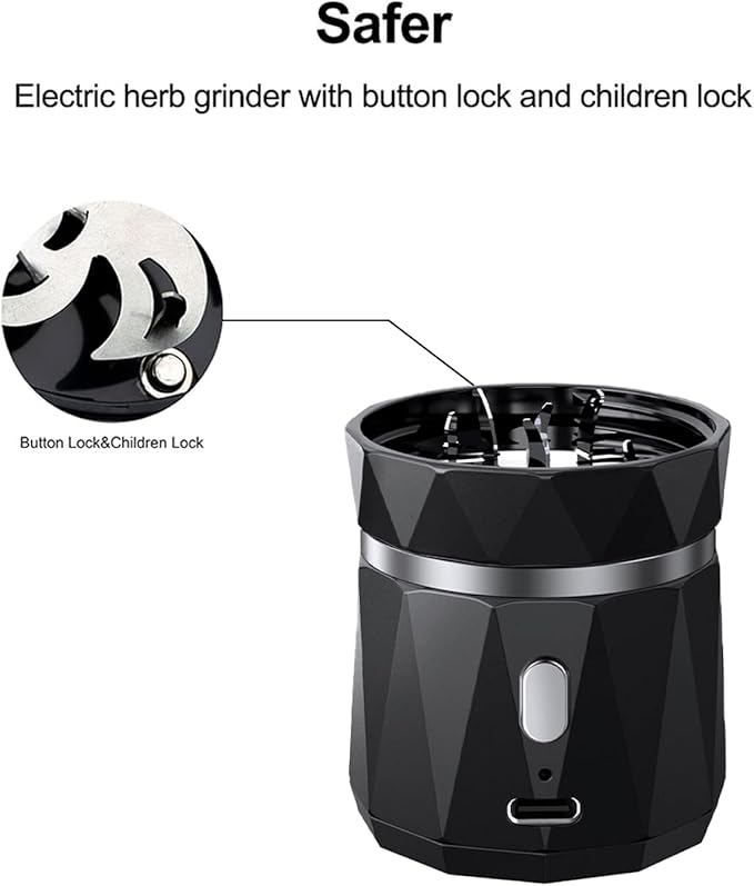Portable Electric Herb Grinder Dry Herb Spice Grinder with Her Jar & Spoon