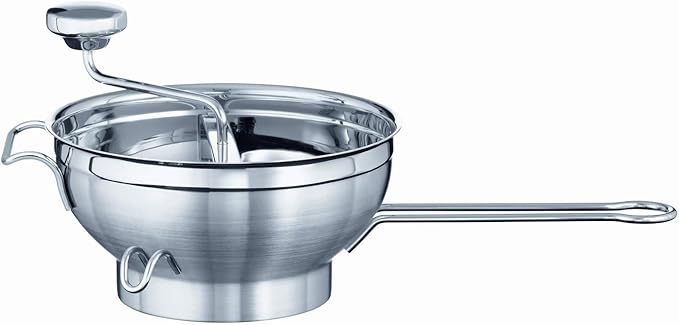 Rosle 16252 Stainless Steel Food Mill with Handle, Bowl Rests & 2 Grinding Disc Sieves