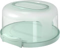 Top Shelf Elements Round Cake Carrier Two Sided Cake Holder Serves as Five Section Serving Tray, Portable Fits 10 inch Cake, Box Comes With Handle, Container Holds Pies (Green)