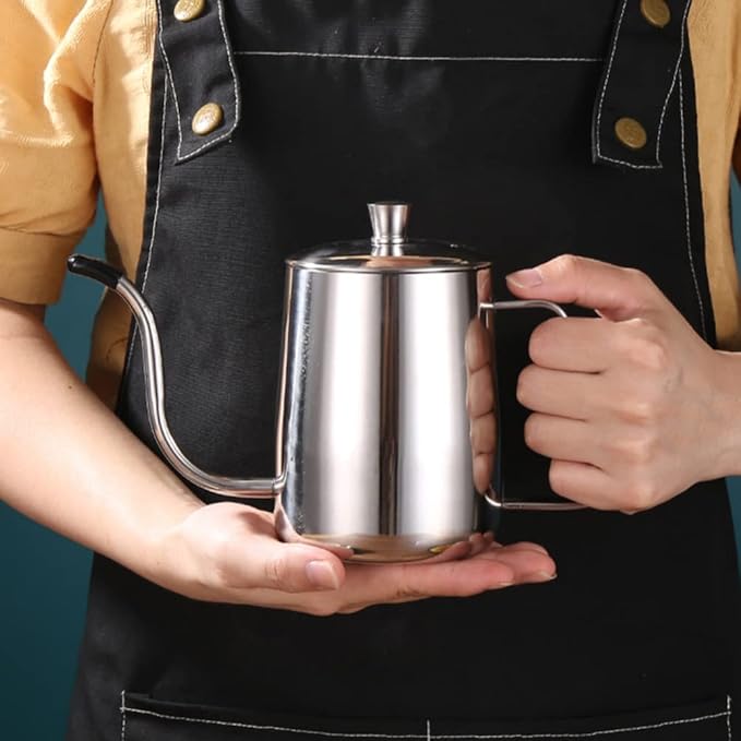 Gooseneck Kettle 600ML Metal Coffee Kettle, Coffee Thin Spout, Gooseneck Pitcher, Narrow Spout Pot, Dripper Stainless Steel Water Bottle