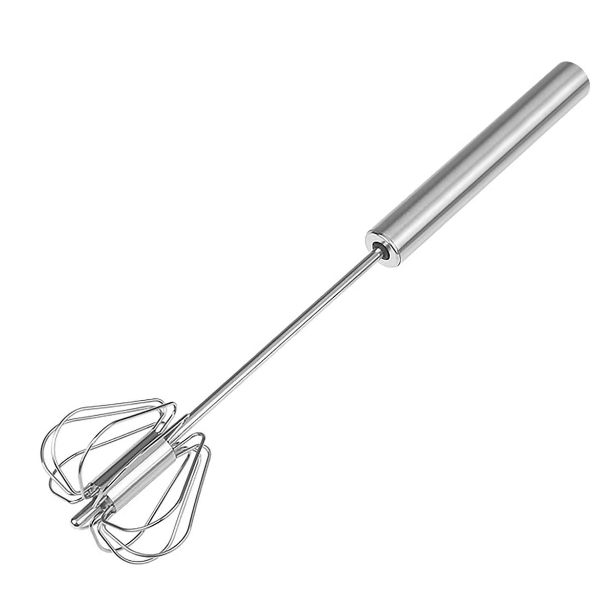 3 PCS Stainless Steel Semi-Automatic Whisk, Hand Push Rotary Whisk Blender, Versatile Milk Frother for Blending, Whisking, Stirring (11+12+13 Inch)