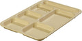Carlisle FoodService Products / Brands-P614R25 Rectangular Tray w/ (6) Compartments, Polypropylene, Tan, 10" x 14
