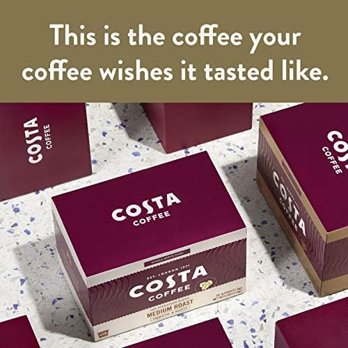 Costa Coffee Ground Decaf Medium Roast Coffee, 12 Oz Bag Caramel & Nutty.