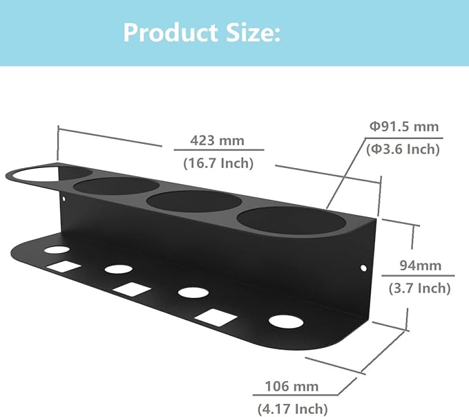 JINGCHENGMEI 4 Spray Bottles Holder, Steel Wall Mount Storage Organizer