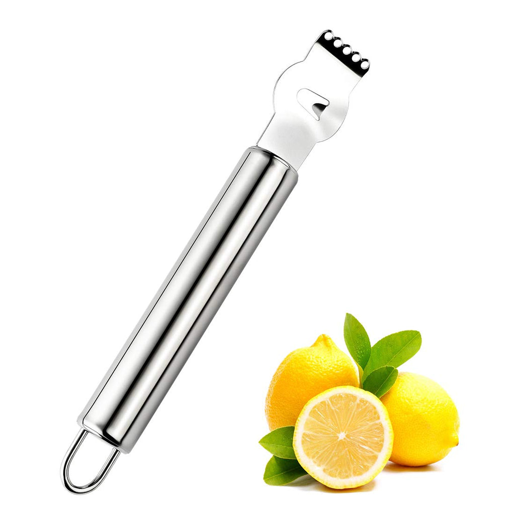 Livtor Stainless Steel Lemon Zester Grater, Lemon zester tool,citrus zester tool for Orange Citrus Peeler with Channel Knife