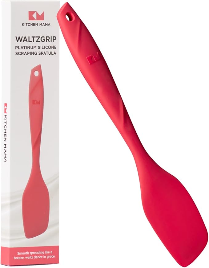 Kitchen Mama WaltzGrip Platinum Silicone Scraping Spatula, Red