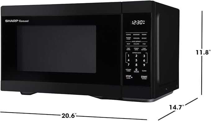 Sharp SMC1161KB 1.1 cu. ft. 1000W Black Countertop Microwave Oven