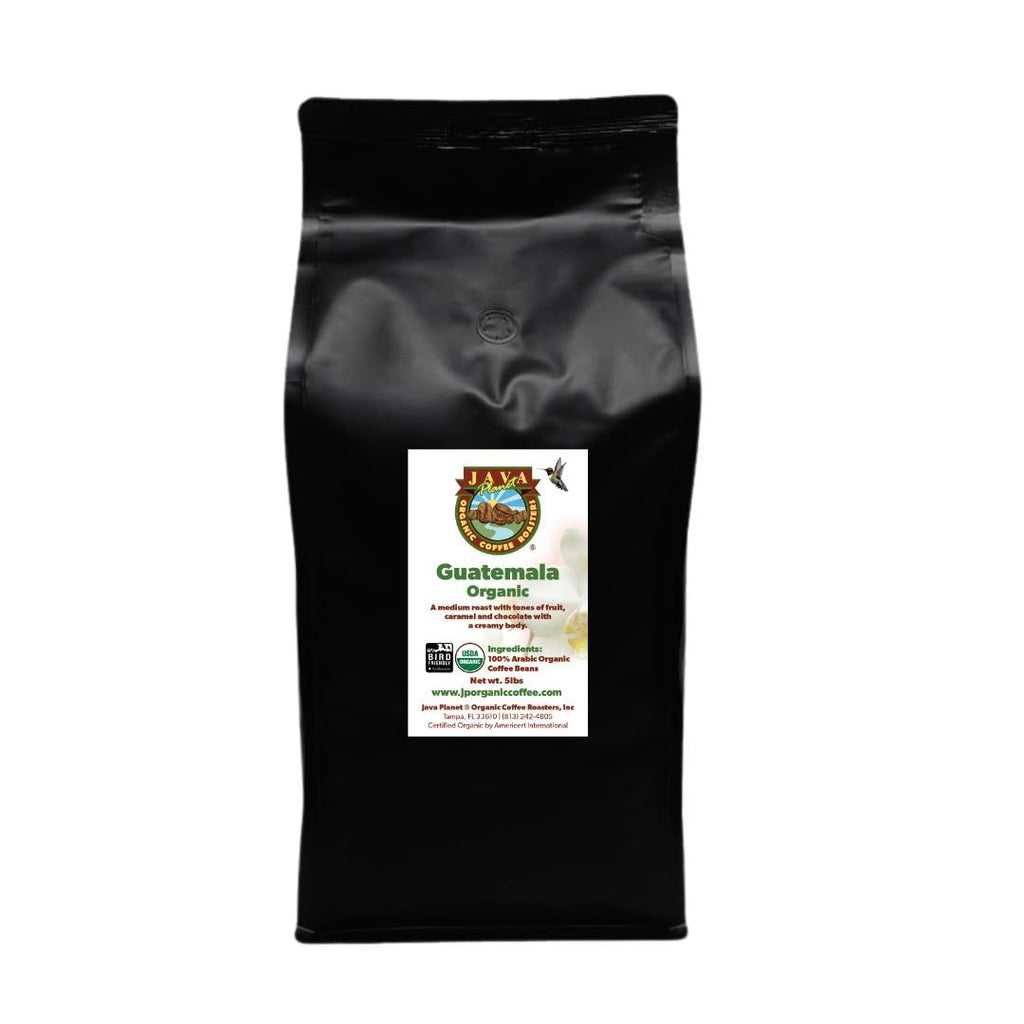 Java Planet Low Acid Organic Whole Bean Coffee, Guatemalan, Med Roast 5lb