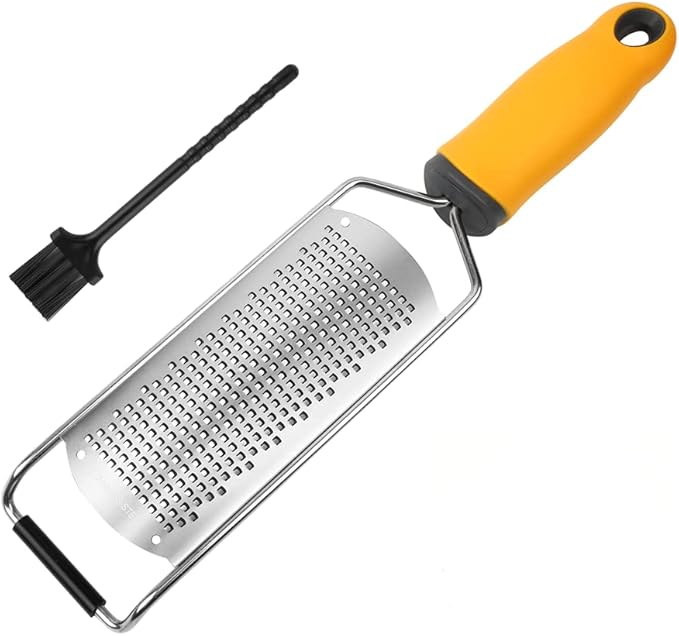 Pro Zester Grater, Lemon Parmesan Zester, Chocolate, With Razor-Sharp Stainless Steel Blade, Protective Cover and Cleaning brush, Dishwasher Safe, by Nspring