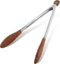 Wooden Cooking Tongs, 12 Inch Walnut Tips Heat Resistant Grilling