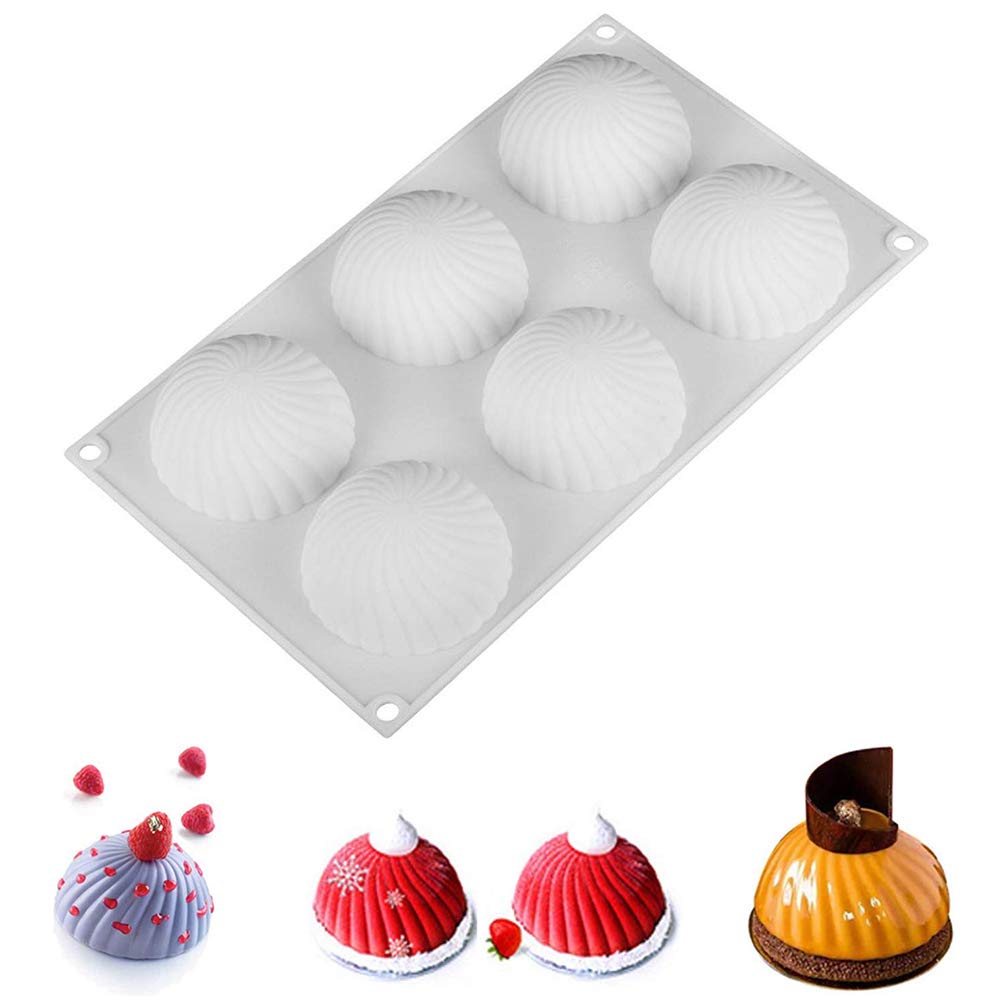 OCPO Kitchen Orange Silicone Mold for Baking Mousse Cake, 8 Cavities