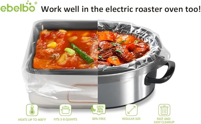 ebelbo Large Size 36 Count Slow Cooker Liners, BPA-Free