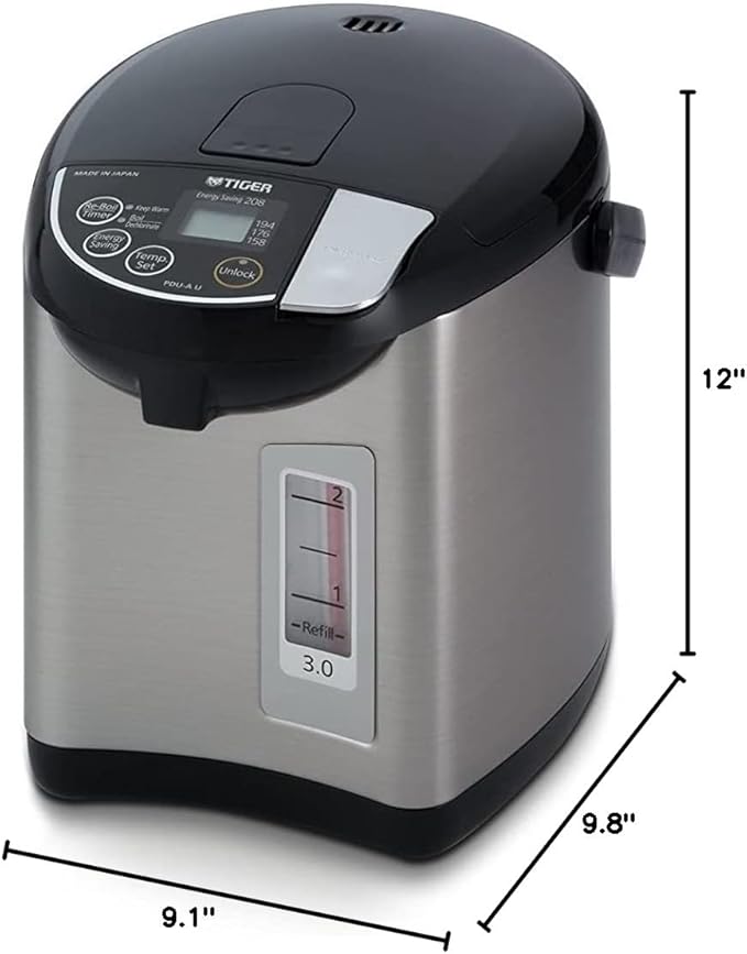 Tiger Pdu A30u K 3.0l Electric Water Boiler and Warmer, Stainless Black