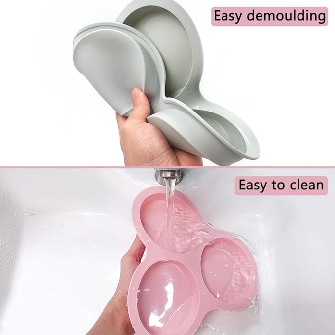 AIFUDA Nonstick Silicone Muffin Pans - 3 Cavity, 3 Pcs, Three Colors, Air Fryer Accessories for Fryers Above 6QT