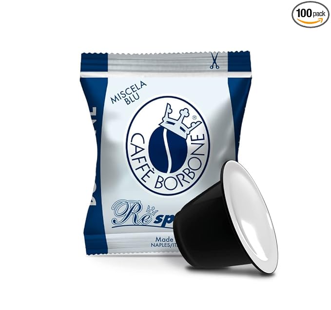 Caffè Borbone Miscela Blu Espresso Pods Compatible with Nespresso Original Machines, Dark Roast Blue Blend, 100 Count Espresso Coffee Pods